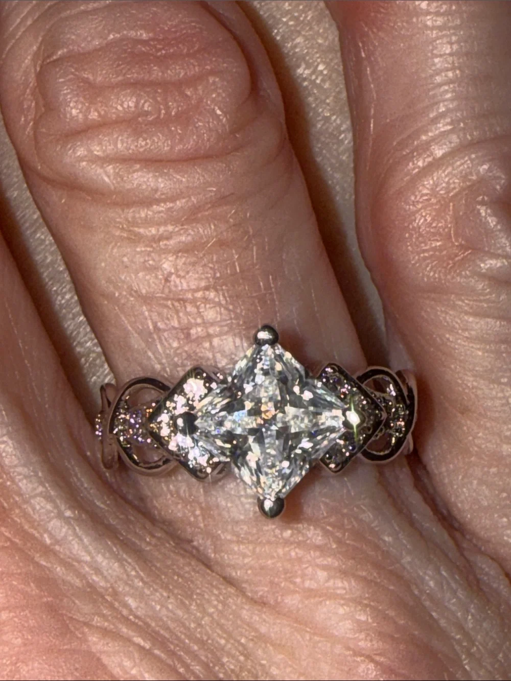 GRA CERTIFIED MOISSANITE DIAMOND 2 CT Silver baked ring new